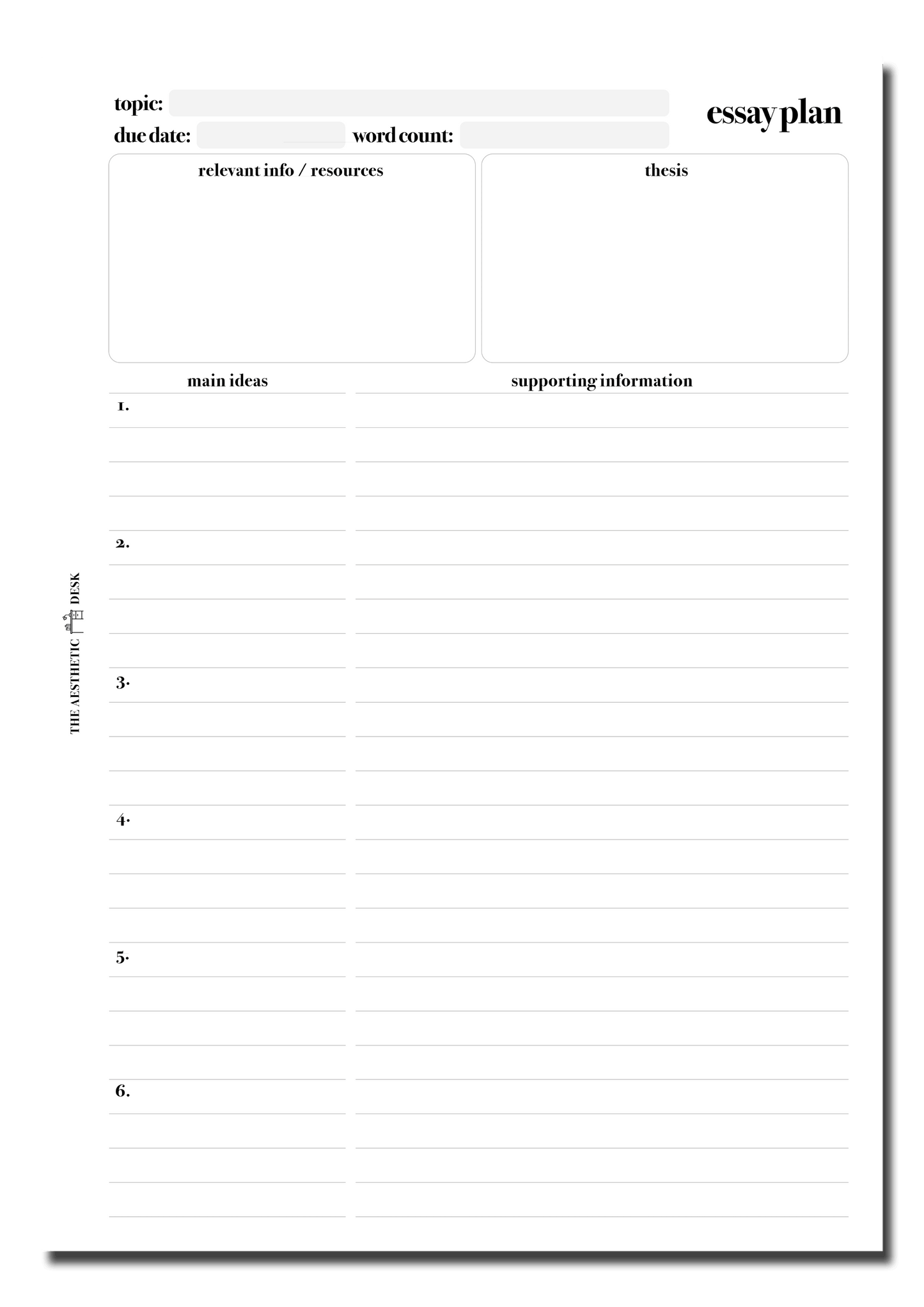 Essay Plan