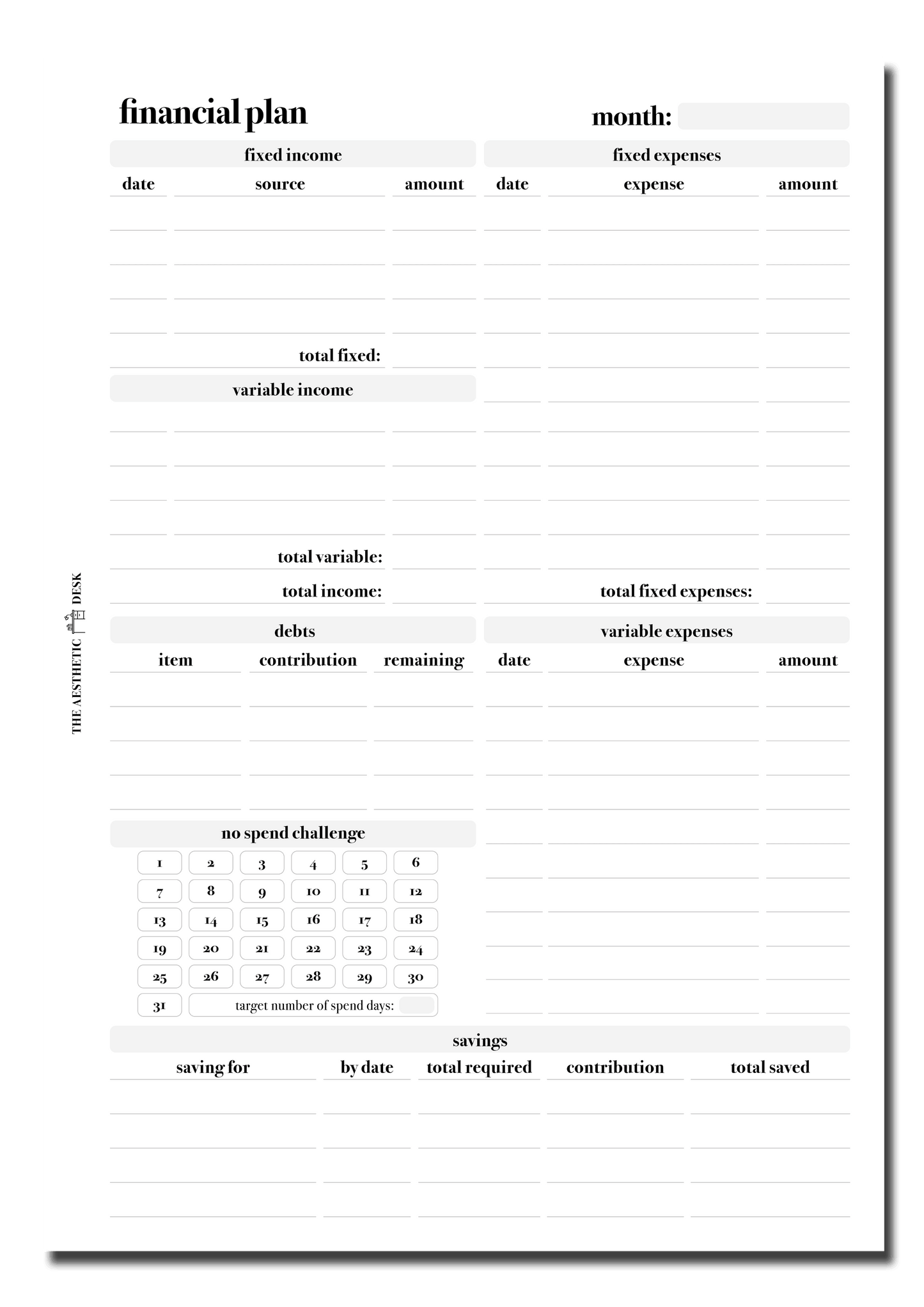 Financial Plan