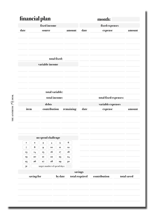 Financial Plan