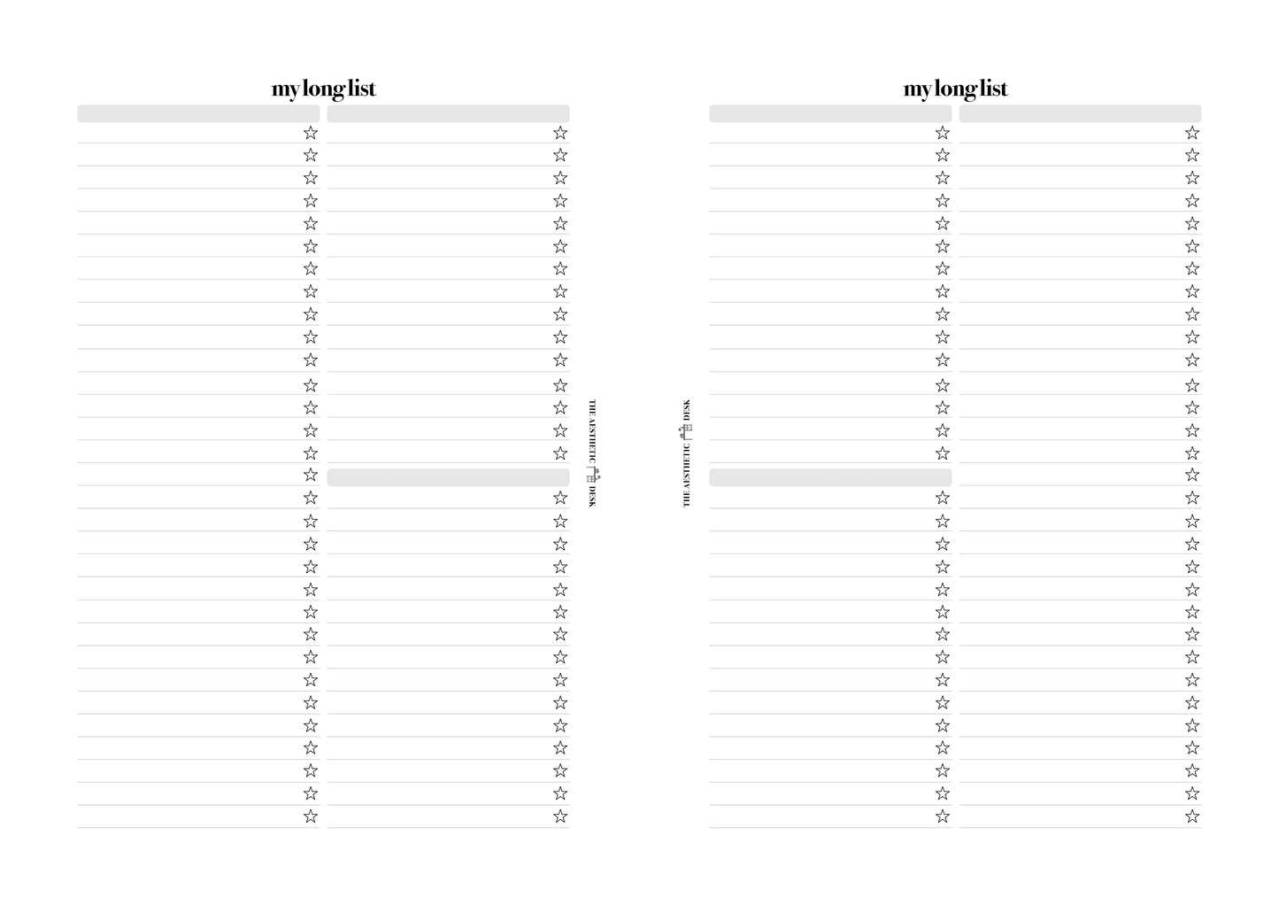 My Long List