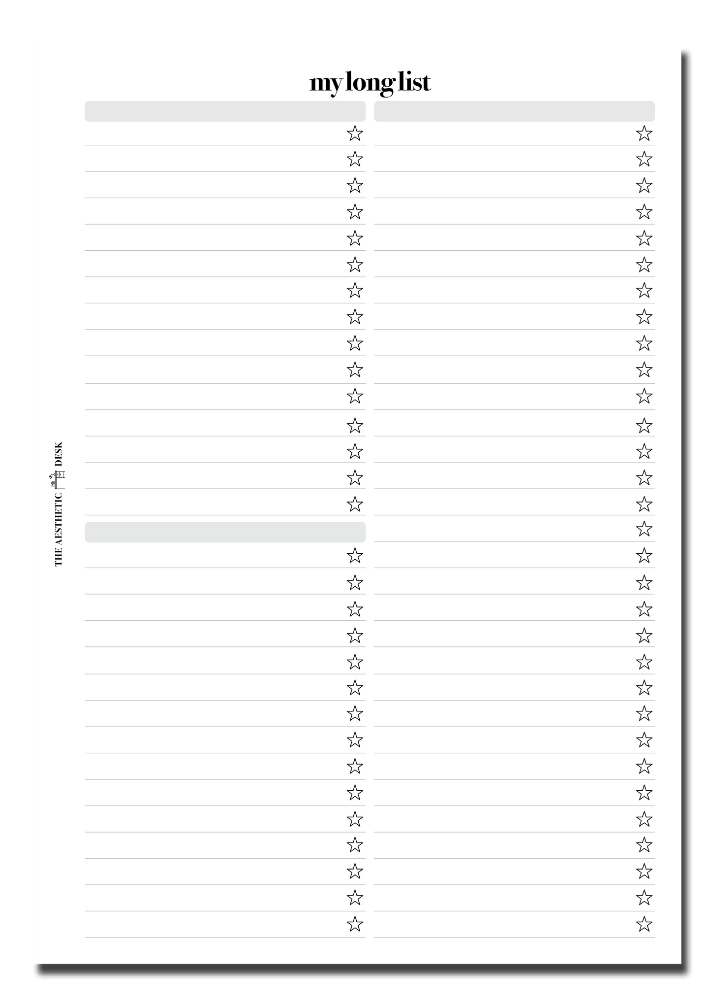 My Long List