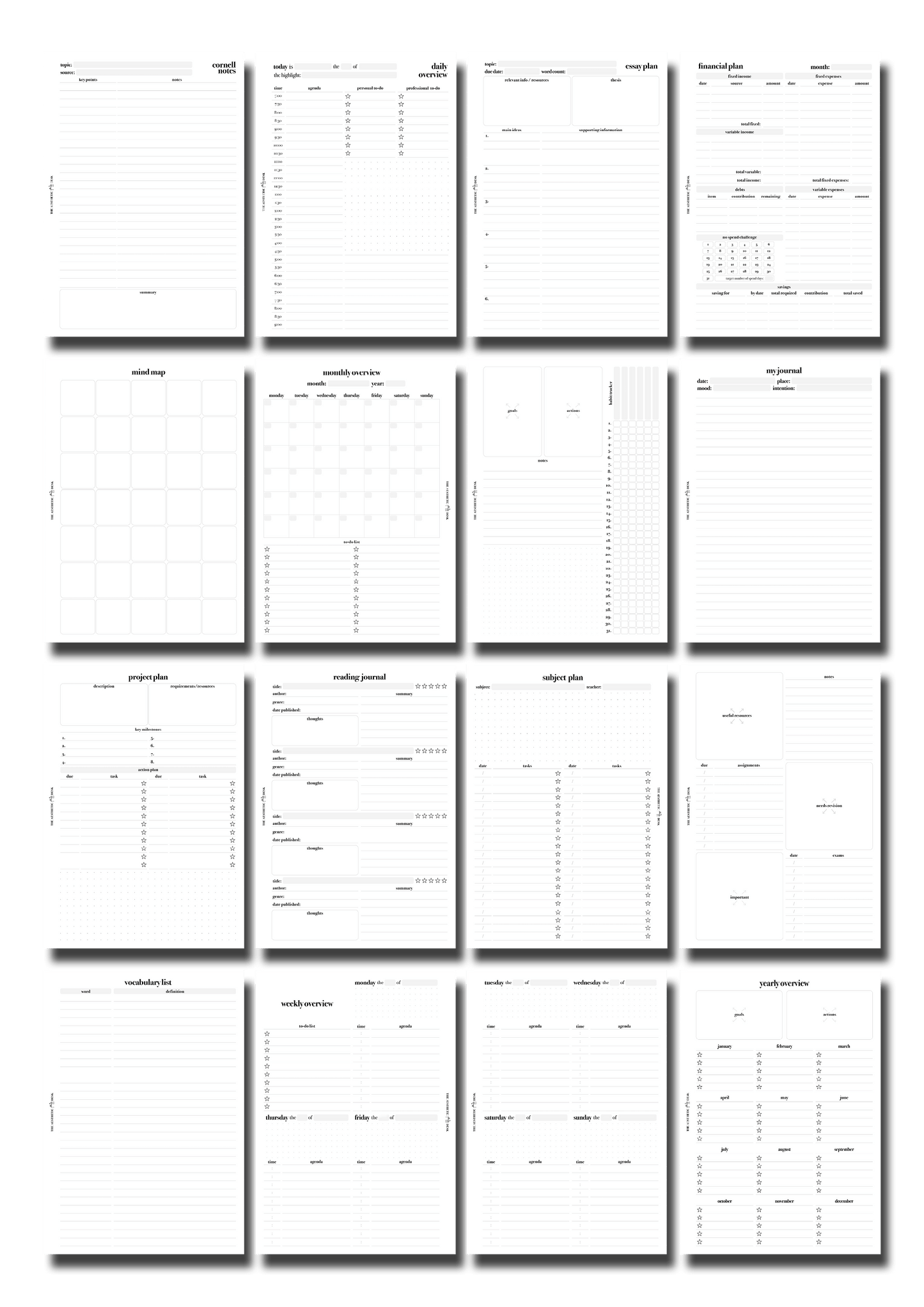 The Aesthetic Desk Digital Templates The Complete Collection