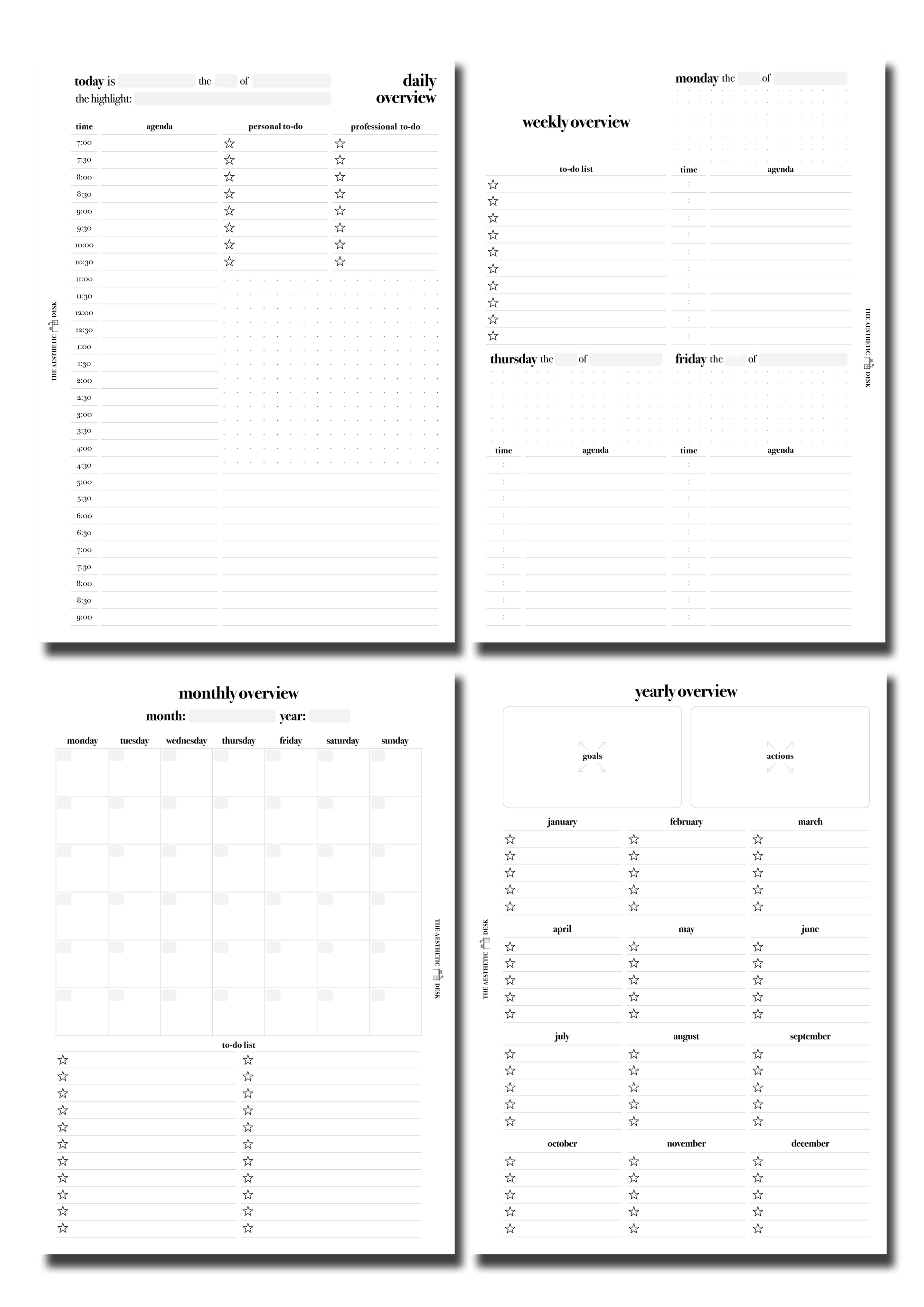 The Aesthetic Desk Digital Templates The Planner Bundle