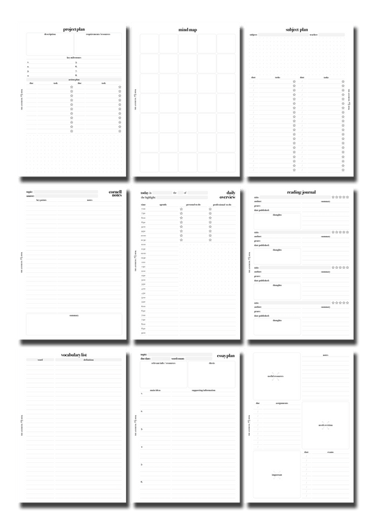 The Aesthetic Desk Digital Templates The Student Bundle