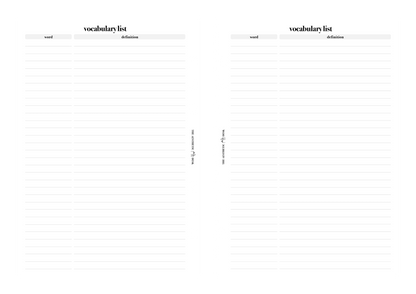 Vocabulary List