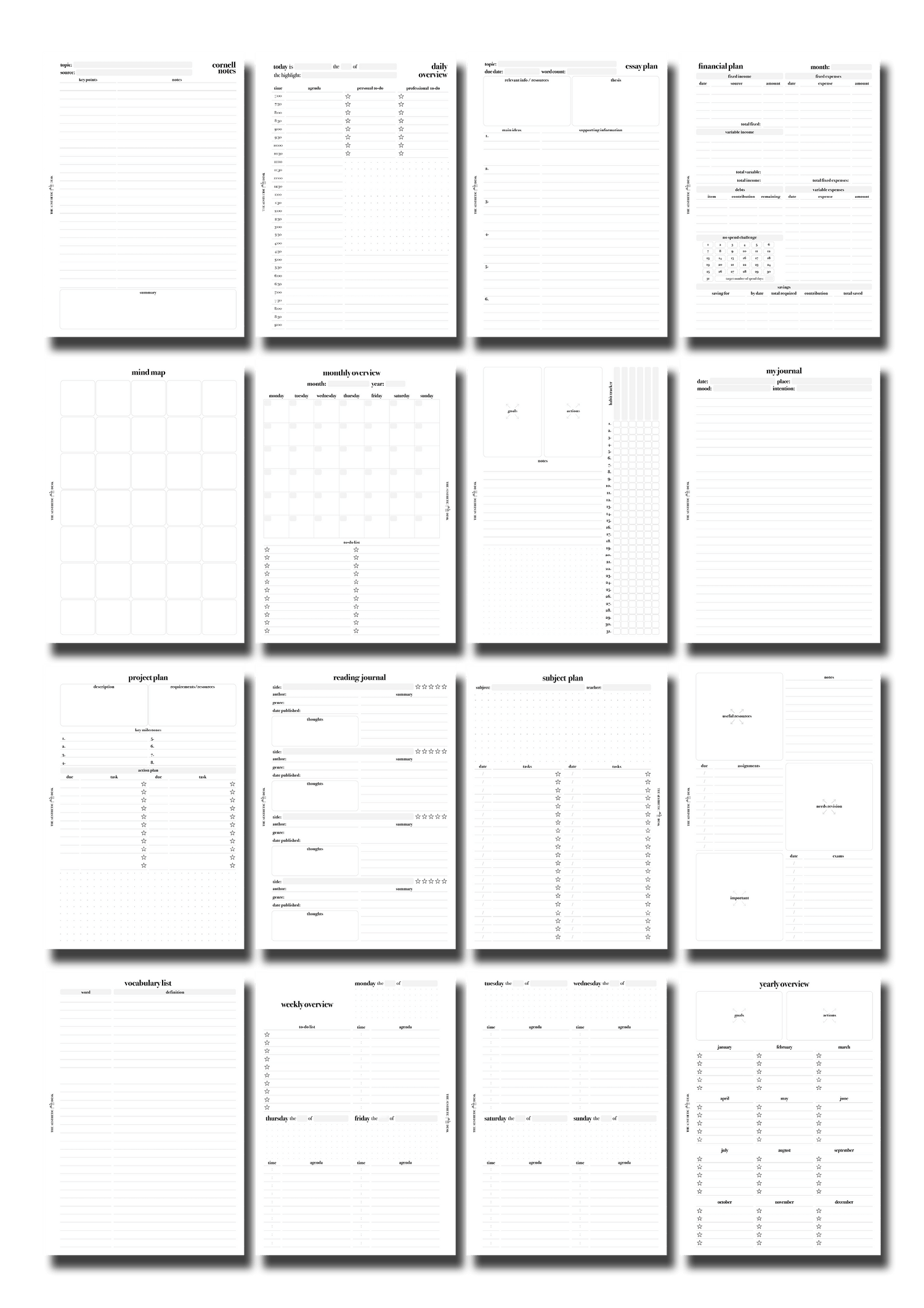 The Aesthetic Desk Digital Templates The Complete Collection